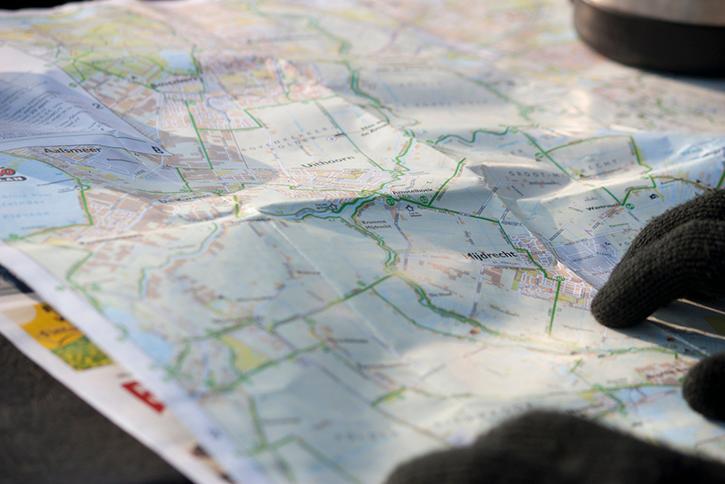 Close up of map