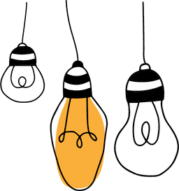 Illustrated incandescent lightbulbs