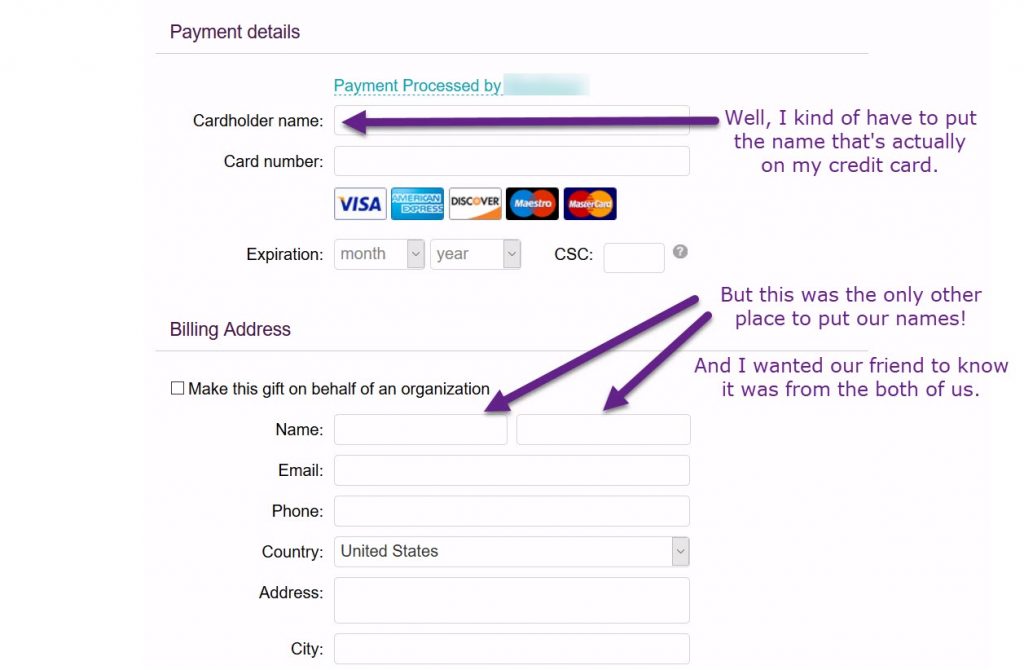 Donation form example